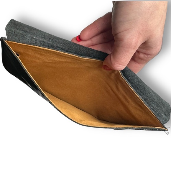 Patricia Nash Italian Leather Black Clutch Ipad Envelope Pouch Wallet Purse - Picture 5 of 5